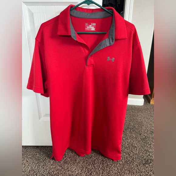 Men’s Under Armour Red Polo XL - Picture 1 of 4